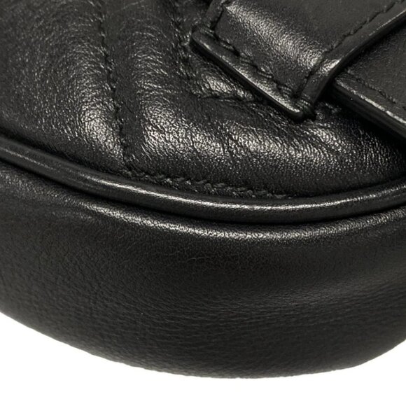 Auth GUCCI GG Marmont 476434 Black Leather Bum Bag - Picture 3 of 16